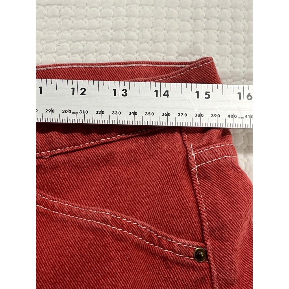 Lioness Red Carpenter Pants Wide Leg Utility Denim Contrast Stitch Womens Size M - Picture 5 of 9